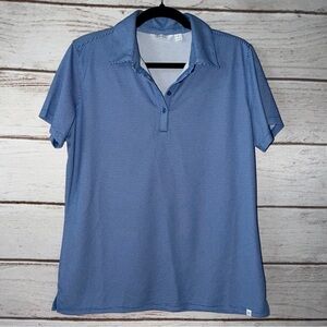 Lady Hagen Blue Patterned Polo Shirt Size Large Golf Pickleball Activewear